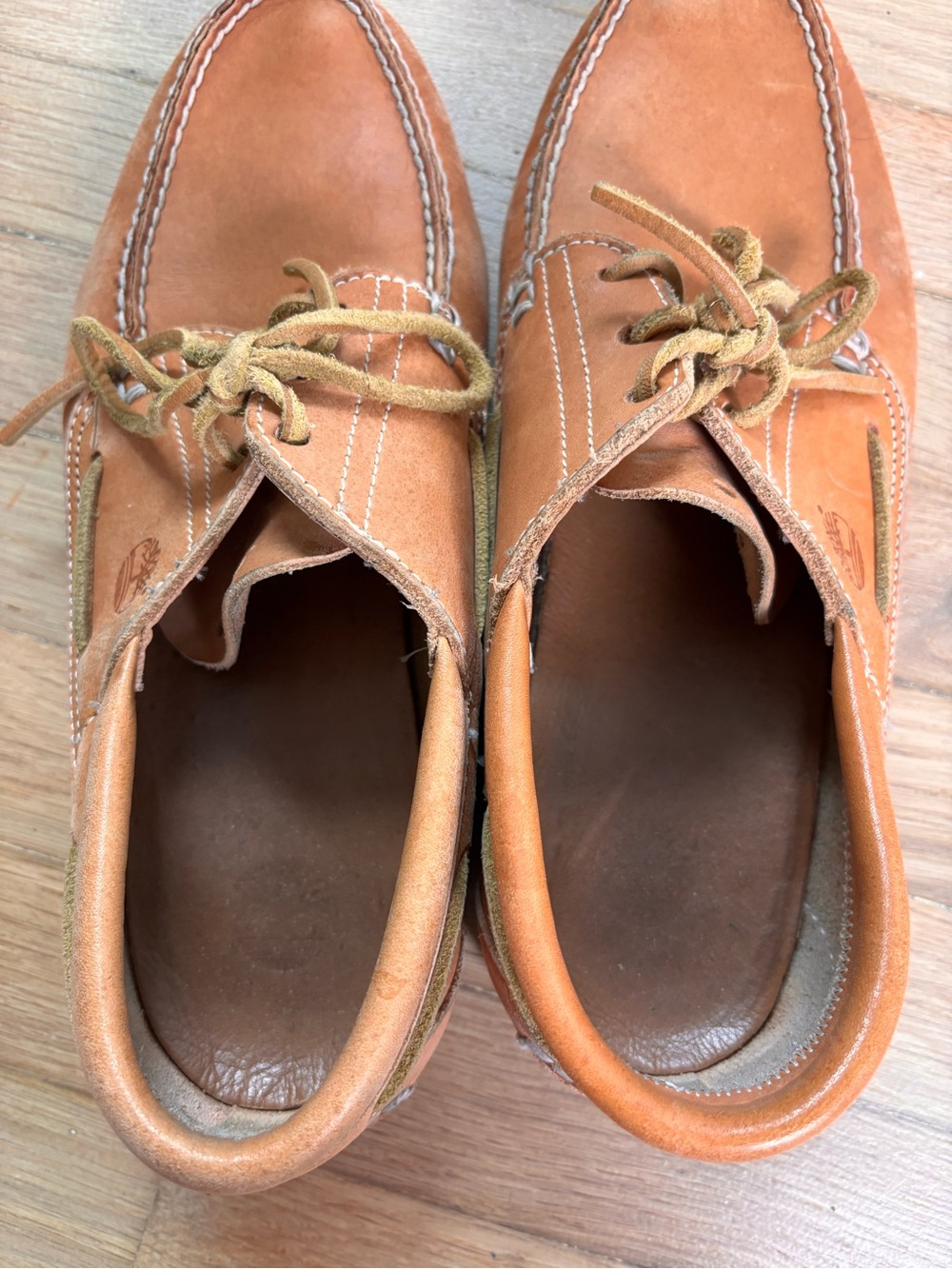 Timberland Men’s Handsewn Leather Camp Moc Boat Shoes Vibram Lug Sole 11.5 - Picture 2 of 8